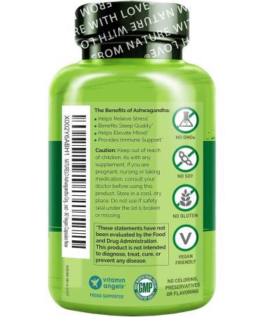 NATURELO Ashwagandha Organic Root Powder - 90 Vegan Capsules - Stress Relief & Mood Enhancer Supplement with Black Pepper Extract - Buy Online on GoSupps.com