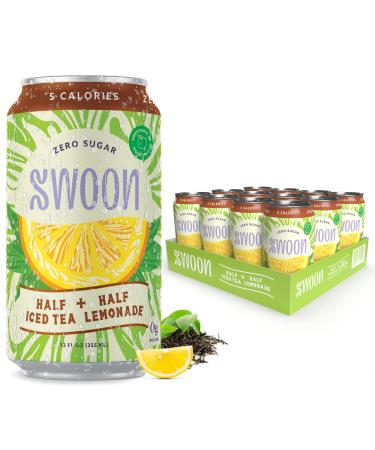 Swoon Half Unsweetened Iced Tea & Half Lemonade - Low Carb, Paleo-Friendly, Gluten-Free & Keto Tea Beverages - Made with 100% Natural Lemon Juice Concentrate - 12 fl oz (Pack of 12)