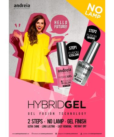 Andreia Professional Hybrid Gel Nail Polish - 2 Steps and No Lamp Required Long Lasting and Easy Removal - Fusion Color H10 Pink Nude | Shades of Nudes - Soft Shades  - Buy Online on GoSupps.com