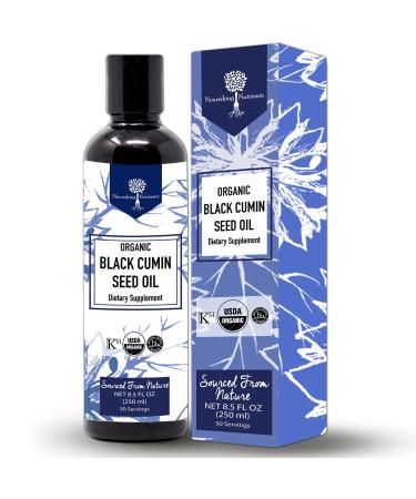 Organic Black Cumin Seed Oil-Usda-Cold Pressed up to 6X Stronger Thymoquinone - Pure Nigella Sativa Cumin Seeds -Premium Supplement for Immune Support, Joints, Skin & Hair -Nourishing Nutrients 8.5oz 8.5 Fl Oz (Pack of 1) - Buy Online on GoSupps.com