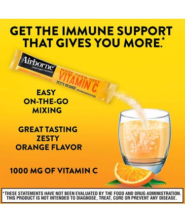 AirBorne Zesty Orange Vitamin C Effervescent Powder - 20 Packets (0.18 oz each) - Buy Online on GoSupps.com