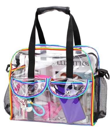 MOFASVIGI Clear Stadium Approved Tote Bag - Waterproof Transparent Rainbow Design for School, Concerts & Travel - Buy Online on GoSupps.com