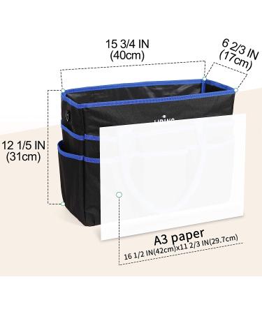 Large Multi-Functional 600D Nylon Artist Tote Bag with 16 Pockets - Blue | Perfect for Art, Craft, Sewing, Make-up, School, Medical & Office Supplies - Buy Online on GoSupps.com