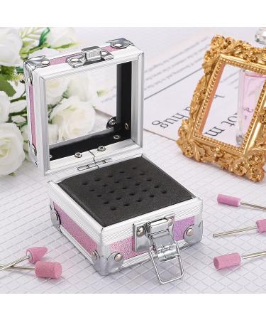 Noverlife Pink Nail Drill Bit Holder Box - 25 Holes Organizer for Professional Manicure Tools - Buy Online on GoSupps.com