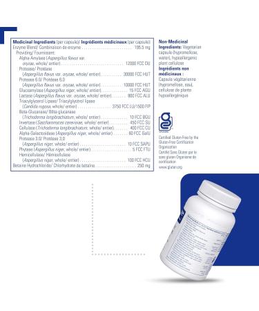Pure Encapsulations Digestive Enzymes Ultra with Betaine HCl - Vegetarian Digestive Enzyme Supplement to Support Protein Carb Fiber & Dairy Digestion* - 90 Capsules - Buy Online on GoSupps.com