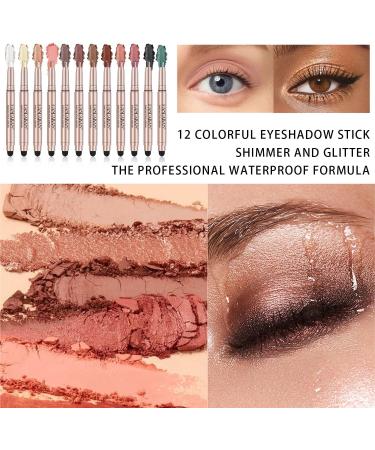  Beliky Girl 3-piece eyeshadow stick set 2-in-1 eye makeup: smooth cream shimmer eyeshadow pencil waterproof eyeshadow pencil light liner silky eyeshadow highlighter - Buy Online on GoSupps.com