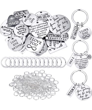 Hicarer 259 Pieces Inspirational Motivational Keychains Charms Bulk Inspirational Words Charms with Open Jump Key Rings for Various DIY Necklaces  Bracelets - Buy Online on GoSupps.com