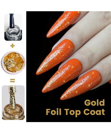 YTD Likomey Gold Foil Gel Polish - No Wipe Long Lasting Shiny Finish - 15ml UV Nail Varnish for Salon & Home DIY Manicure - Buy Online on GoSupps.com