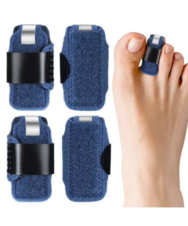 Jutom 4 Pieces Toe Splint Toe Straightener for Hammer Toe Corrector for Women Toe Brace Hammertoe Splint Toe Wrap Toe Covers for Women Men Broken Toe Support for Bent Toe Claw Toe Crooked Toe (Blue)
