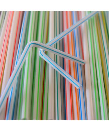 200 Bendable Disposable Drinking Straws - Flexible & Plastic - Straws Disposable for Parties & Events - Buy Online on GoSupps.com