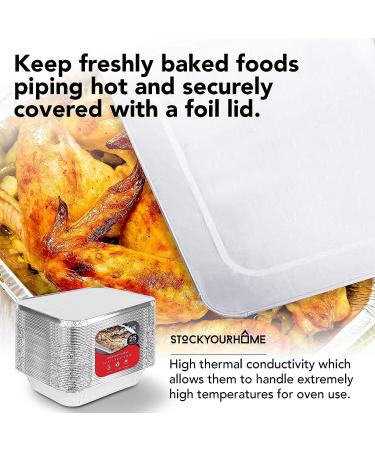 Stock Your Home 9x13 Aluminum Foil Pans with Lids (10 Pack) - Disposable Half Size Steam Table Deep Pans for Cooking and Food Storage - Buy Online on GoSupps.com