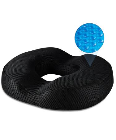 Donut Pillow for Tailbone Pain Cool Gel Hemorrhoid Pillow Donut Cushion Doughnut Pillow for Tailbone Hemorrhoids Postpartum Pregnancy Donut Seat Cushion for Women Men Hemmoroid Cushion Memory Foam Blue Memory Foam