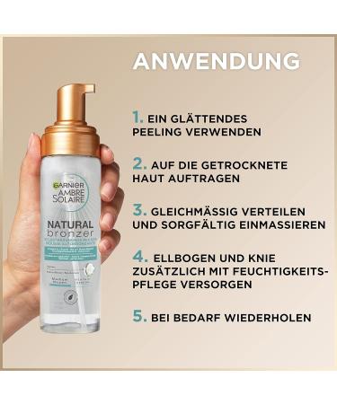 Garnier Self-Tanning Mousse - Nourishing & Stain-Free 200ml | Ambre Solaire Natural Bronzer for a Natural Tan | International Shipping Available - Buy Online on GoSupps.com
