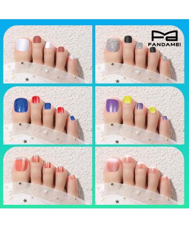 FANDAMEI Press on Toenails - 576PCS in 24 Colors | French Tip Glitter & Matte Glossy | Perfect Fake Toe Nails for Nail Art - Buy Online on GoSupps.com