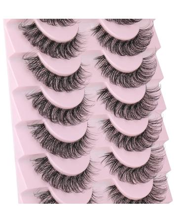 Wiwoseo 3D Cat Eye False Eyelashes - Natural Wispy Fluffy Russian Strips - 10 Pairs, 16MM Clear Band - Buy Online on GoSupps.com