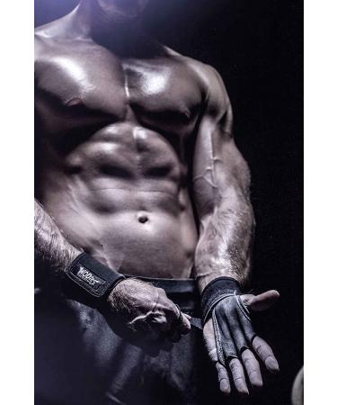 JerkFit WODies Hand Grips with Wrist Wraps | Black Medium 3.5-4 | Prevent Blisters and Rips for Weightlifting, Pull-Ups, Cross Training, WODs, Gymnastics | Men and Women - Buy Online on GoSupps.com