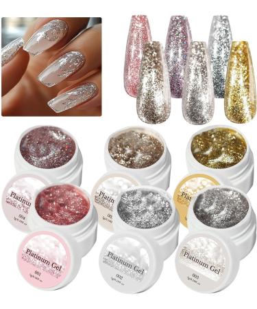 Sculpture Gel High-density platinum nail gel Japanese style glitter for nail art chrome gold and silver gels with drawing and painting function 6 x 5g - Buy Online on GoSupps.com