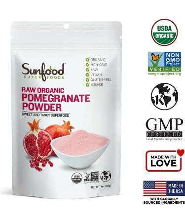 Buy Sunfood Raw Organic Pomegranate Powder 4 oz - Nutrient-Rich Superfood - Buy Online on GoSupps.com