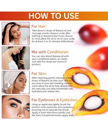 Batana Oil for Hair Growth 100% Raw Batana Oil With Root Comb Applicator Bottle - Prevent Hair Loss Eliminates Split Ends and Enhances Hair Thickness for All Hair Types - 2 FL OZ - Buy Online on GoSupps.com