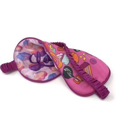 Soothing Silk Travel Sleeping Mask - Reversible Fun Blindfold Design - Includes Free Earplugs - Pink - Buy Online on GoSupps.com