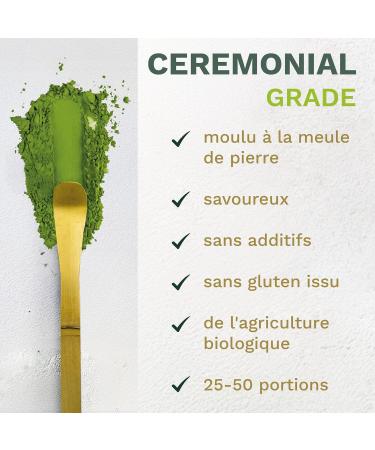 Creano Bio-Matcha C r monial 30g Th vert japonais moulu haut de gamme pour les c r monies traditionnelles le matcha latte pour d gustation pure* - Buy Online on GoSupps.com