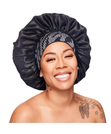 Red by Kiss Wide Edge Bonnet Silky Bonnet Sleep Cap Diamond Bling Bonnet X Keyshia Cole Frizz Free Bonnet  X-Large (Black Zebra) X-Large Black Zebra