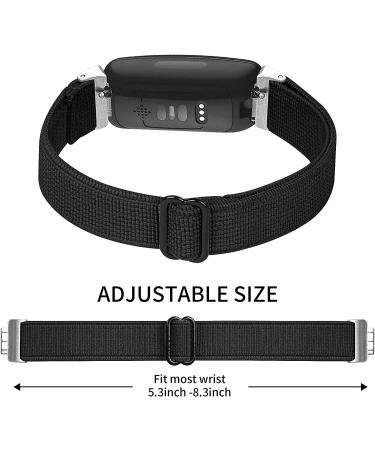 Elastic Band for Fitbit Inspire 2/HR - Adjustable Nylon Bracelet Strap in Black - Buy Online on GoSupps.com