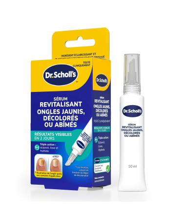 Dr. Scholl's S rum revitalisant ongles jaunis 10 ml - R sultats visibles d s 2 jours -Triple action : lisse claircit et hydrate - Am liore l'aspect des ongles des mains et pieds ab m s par la mycose