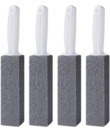 ZODIFEVI 4 Pack Pumice Stone for Toilet Bowl Cleaner with Long Handle Pumice Toilet Cleaning Brush Also Cleans BBQ Grills Limescale Hard Water Rings Tiles Grout Iron Rust and Swimming Pools