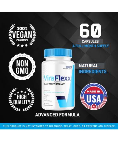 (2 Pack) ViraFlexx Pro Capsules for Men Original ViraFlexx Pro Male Support Pills All Natural Support Overall Health ViraFlex Premium Advanced Formula Vira Flexx Reviews 120 Capsules for 2 Months - Buy Online on GoSupps.com