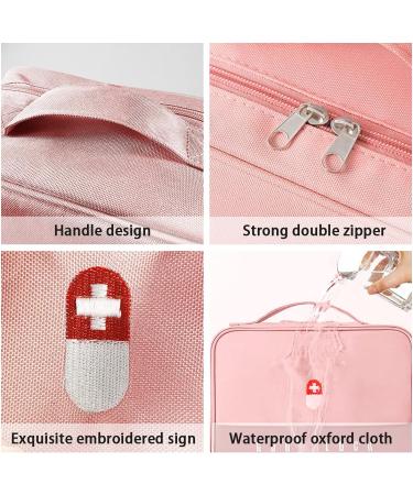 Large Capacity Waterproof Medication Bag - 2 Pack for Home Office & Travel - Pink Medical Emergency Storage - Buy Online on GoSupps.com