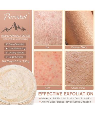 Purevail Himalayan Salt Body Scrub - Exfoliating & Moisturizing with Bergamot Scent - 8.8 oz - Buy Online on GoSupps.com