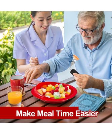 Spill Proof Scoop Bowl and Plate Adaptive Utensils Non Slip Bendable Cutlery Set for Elderly Disabled People(1 Set) - Buy Online on GoSupps.com