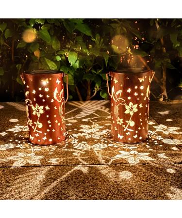 Hummingbird Solar Lantern Lights Outdoor Hanging Metal Decor Lanterns-Waterproof LED Decorative Light for Garden Patio Yard Lawn Backyard Front Porch as Gifts for Mom Grandma Women (Hummingbirds 2)
