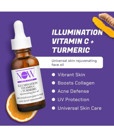 Illumination Vitamin C Plus Turmeric Face Oil | Brightening Serum for Men & Women | Reduce Puffiness & Boost Collagen | Vegan Travel Size 1 oz - Buy Online on GoSupps.com