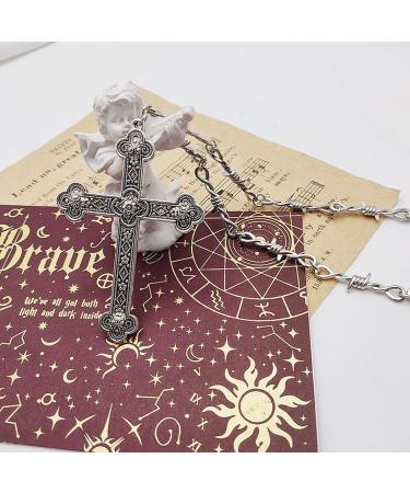 Buy Oralgos Elegant Cross Necklace | Religious Filigree Charm & Thorn Choker for Women - International Shipping Available - Buy Online on GoSupps.com