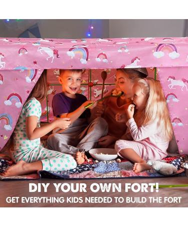 Kids Pink Blanket Fort Building Kit - Indoor Play Tent Toy for Boys & Girls, 126 L x 94 W - Ages 3-8 - Buy Online on GoSupps.com