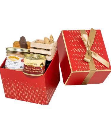 GOURMET PACKAGES - FOIE GRAS Filled Basket - Gourmet Gift Box - Gourmet Basket French Products - Ideal for Christmas Party Gif