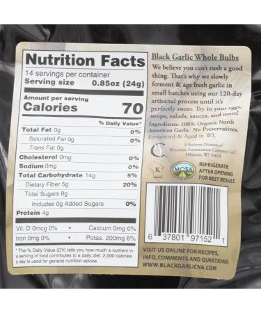 Organic American Black Garlic - Large 3/4 Pound Bag | Aged 120 Days - Buy Online on GoSupps.com