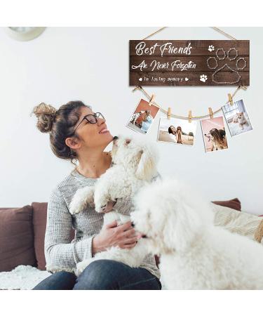 Pet Memorial Sympathy Frame for Loss of Dog and Cat | Personalized Pet Lover Gift | Paw Prints Design | Includes Clips and Twine for Photo Hanging - Buy Online on GoSupps.com