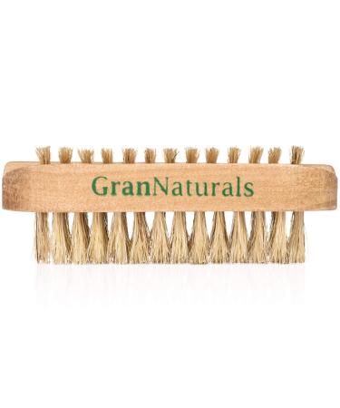 GranNaturals Toe & Finger Nail Brush - Hand & Foot Brush for Cleaning Fingernail and Toenail Cuticle - Natural Wooden and Bristle Scrubber Tool for Gardeners, Mechanics, Salon - Manicure + Pedicure