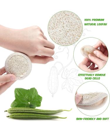 Exfoliating Loofah Sponge Pad - 36 Pieces, Natural Bath and Shower Scrubber for Face and Body - Handheld Manual Cleanser and Massager for Men and Women - Buy Online on GoSupps.com