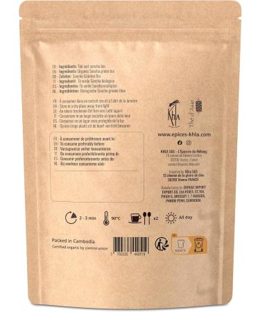  Khla Khla - Organic Sencha Green Tea - 100g Loose Leaf Bag - Metal Tin Refill - Iced Tea - Organic Tea - Fresh & Fragrant - Plant-Based Asian Tea - Origin: China - Iced or Hot - Herbal Tea & Infusion - Buy Online on GoSupps.com