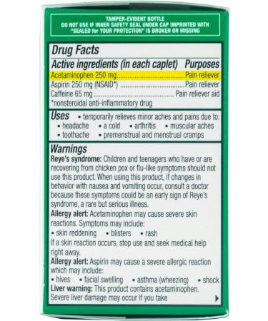 Excedrin Extra Strength Aspirin Pain Reliever Caplets - 1 Count - Buy Online on GoSupps.com