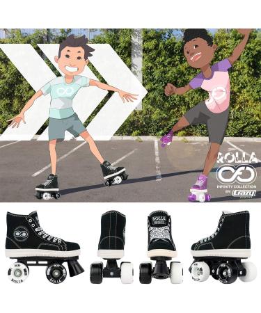 Crazy Skates Rolla Roller Skates - Sneaker-Style Kids Quad Skates Black US 2 | EU 33 - Buy Online on GoSupps.com