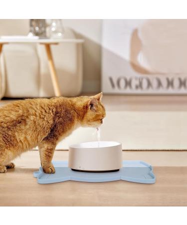 Coomazy Cat & Dog Bowl Mat - Silicone Lining Non-Slip Feed Mat (45x26cm Blue) for Easy Clean & Spill Prevention - Buy Online on GoSupps.com