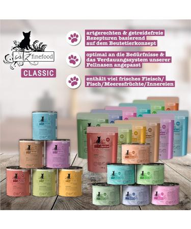 Buy Catz Finefood Classic Collection Gourmet Wet Cat Food - XXL Mix (12 x 400g) - Grain & Gluten-Free High Meat Content Made in Germany - Buy Online on GoSupps.com
