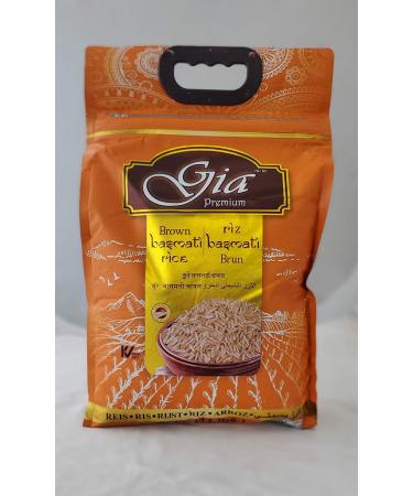 Gia Premium Brown Basmati Rice 11lbs Bag - Long Grain Gluten Free