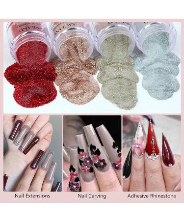 Saviland Glitter Acrylic Powder Set - 10 Colors Professional Polymer for Nails Extension, Prom Queen Series Fashion Red - Buy Online on GoSupps.com