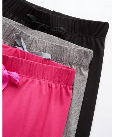 Sweet Hearts Girls' Sweatpants (3 Pack) - Super Soft Athletic Joggers - Black/Grey/Fuchsia - Size 10-12 - Buy Online on GoSupps.com
